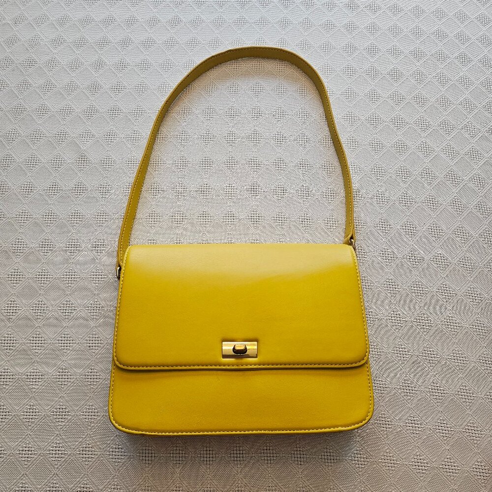 J.Crew Yellow Leather Shoulder Bag – Fall 2013 Collection, Gold Turn-Lock